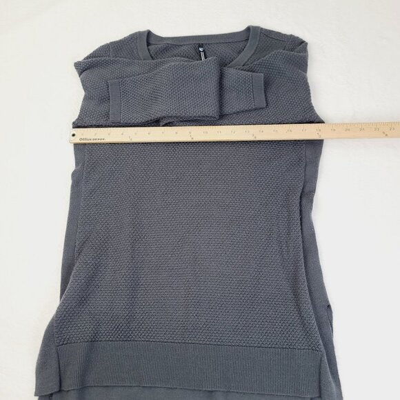 Kuhl Women's Gray Ribbed Tunic Merino Wool Crew Neck Pullover Tunic Sweater Sz M - Picture 3 of 6